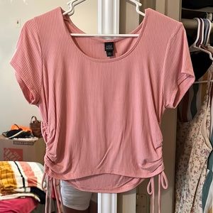 Wild Fable pink baby tee with adjustable sides